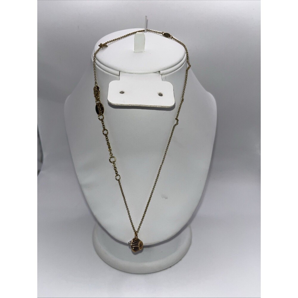 Vintage Juicy Couture Cupcake Enamel Crystal 19” Necklace  New
